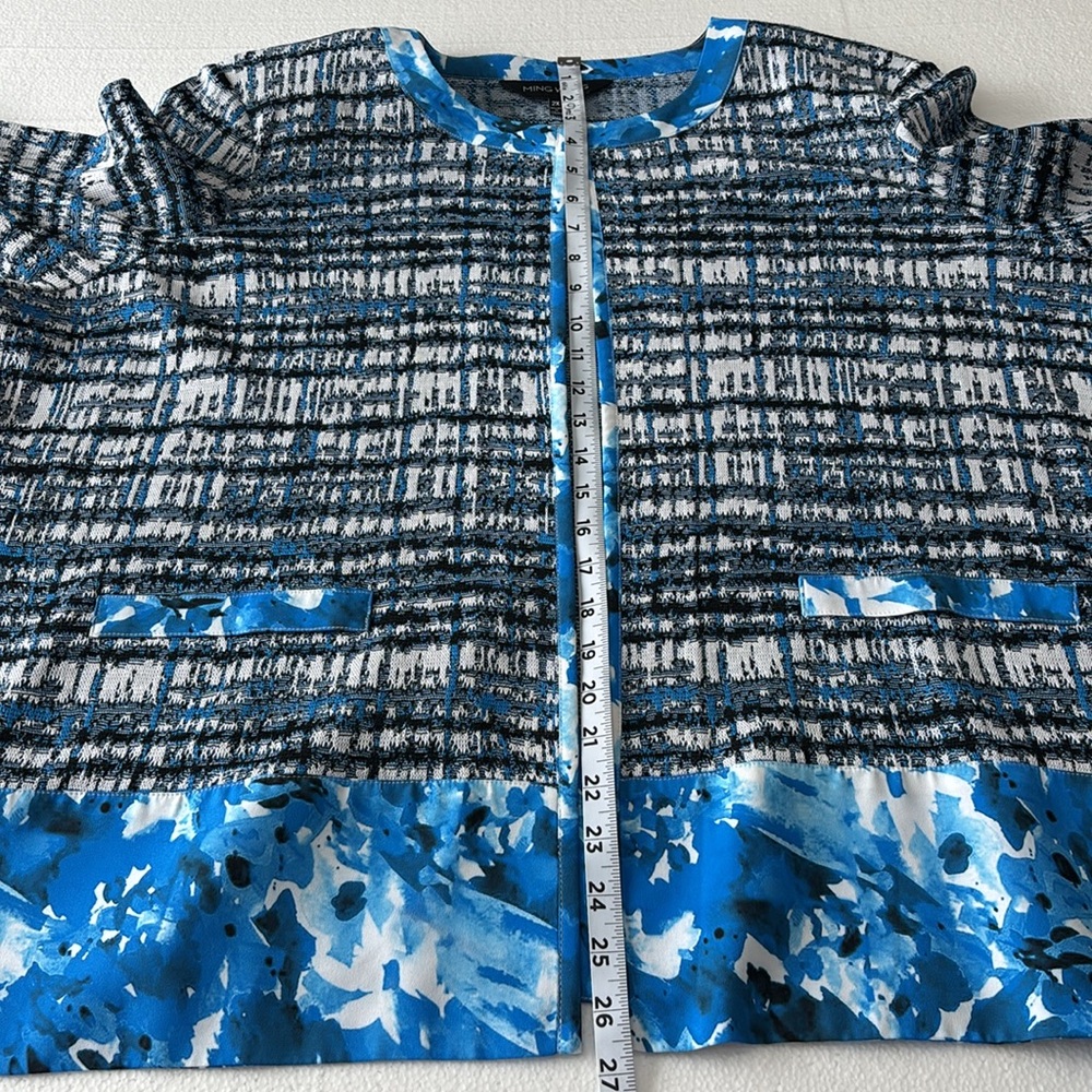 Ming Wang - blue, white and black, textured & designed jacket. - Picture 5 of 13